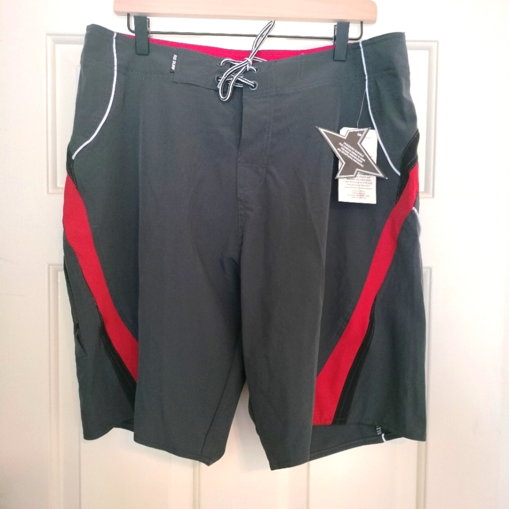 NWT Rssurf Men's Black Swim Trunks Size 36
